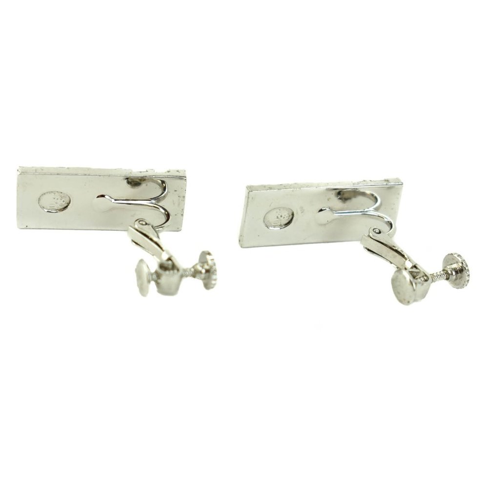 DIOR "Trotter 2": Light Pink & Silver Logo Earrings (ms) - Picture 3 of 6